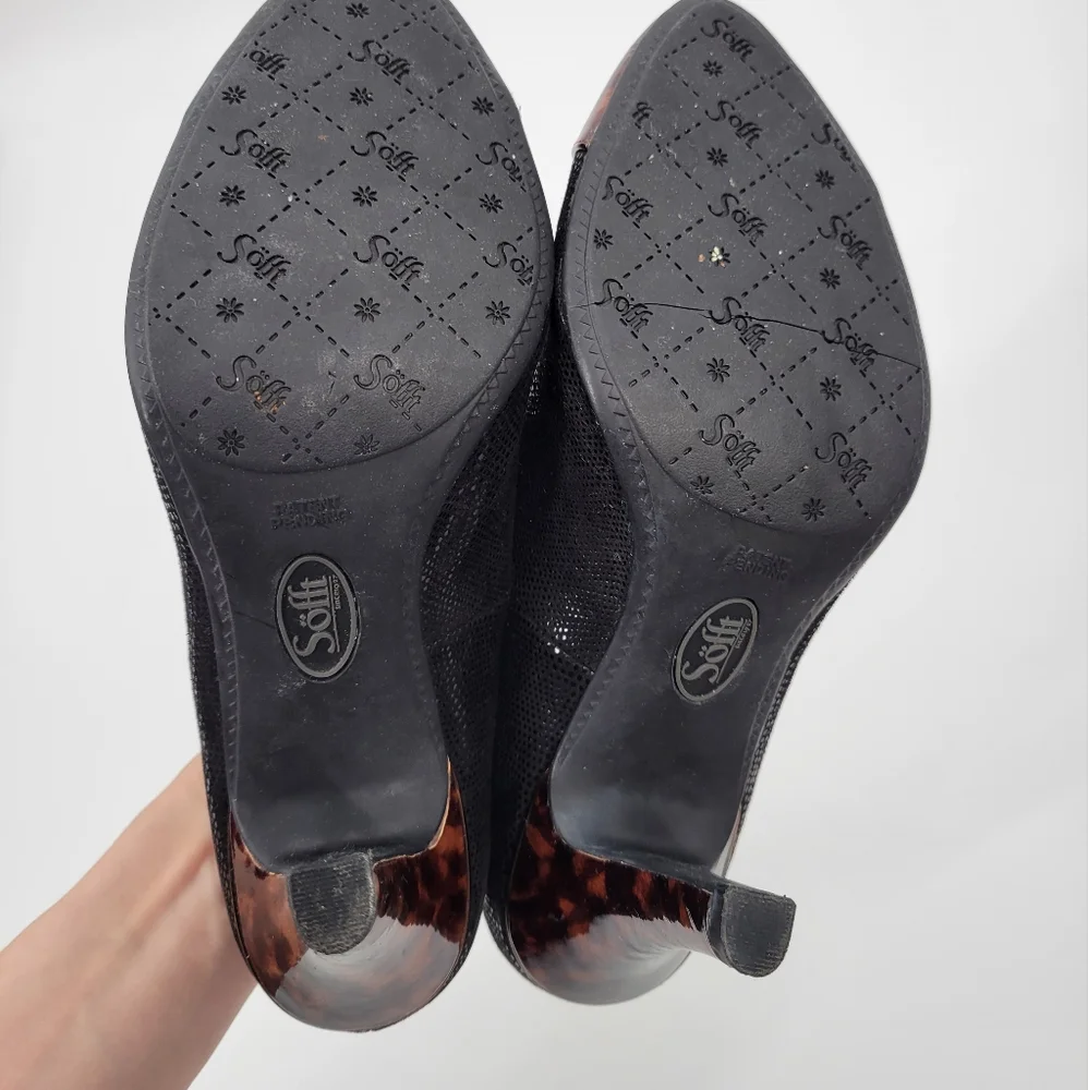 Sofft Leather Animal Print Heels 8.5